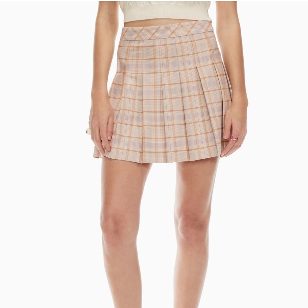 Sunday Best Checkered Mini Skirt in Cream and Orange